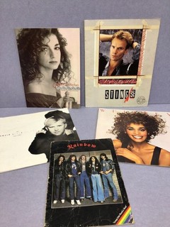 Concert programmes x 5 mixed Sting Whitney Rainbow Howard Jones Estefan T7953 G