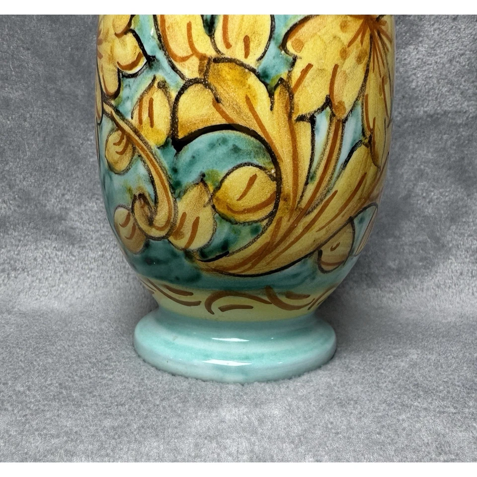 Handmade Italian Ceramic Olive Oil Bottle Deruta Vietri Style - Vietri Italy - Image 2 of 4