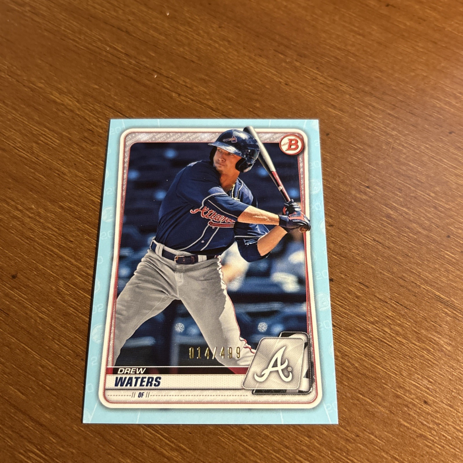 2020 Bowman Prospects Sky Blue /499 Drew Waters #BP-2 Atlanta Braves