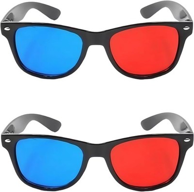 2Pcs Red and Blue 3D Glasses Universal TV Movie Dimensional Video Frame 3D... 