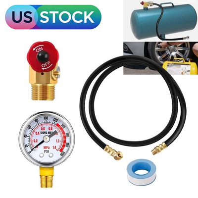 #ad #ad Air Tank Repair Kit W Safety Valve Pressure Gauge Hose for Portable CarryTank #E $15.99