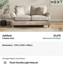 NEXT Ashford 2 Seater  Sofa BRAND NEW