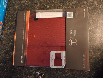 T-Tech by TUMI Red iPad 2/3/4 Case 10'' Folio Stand Cover Essential Gear