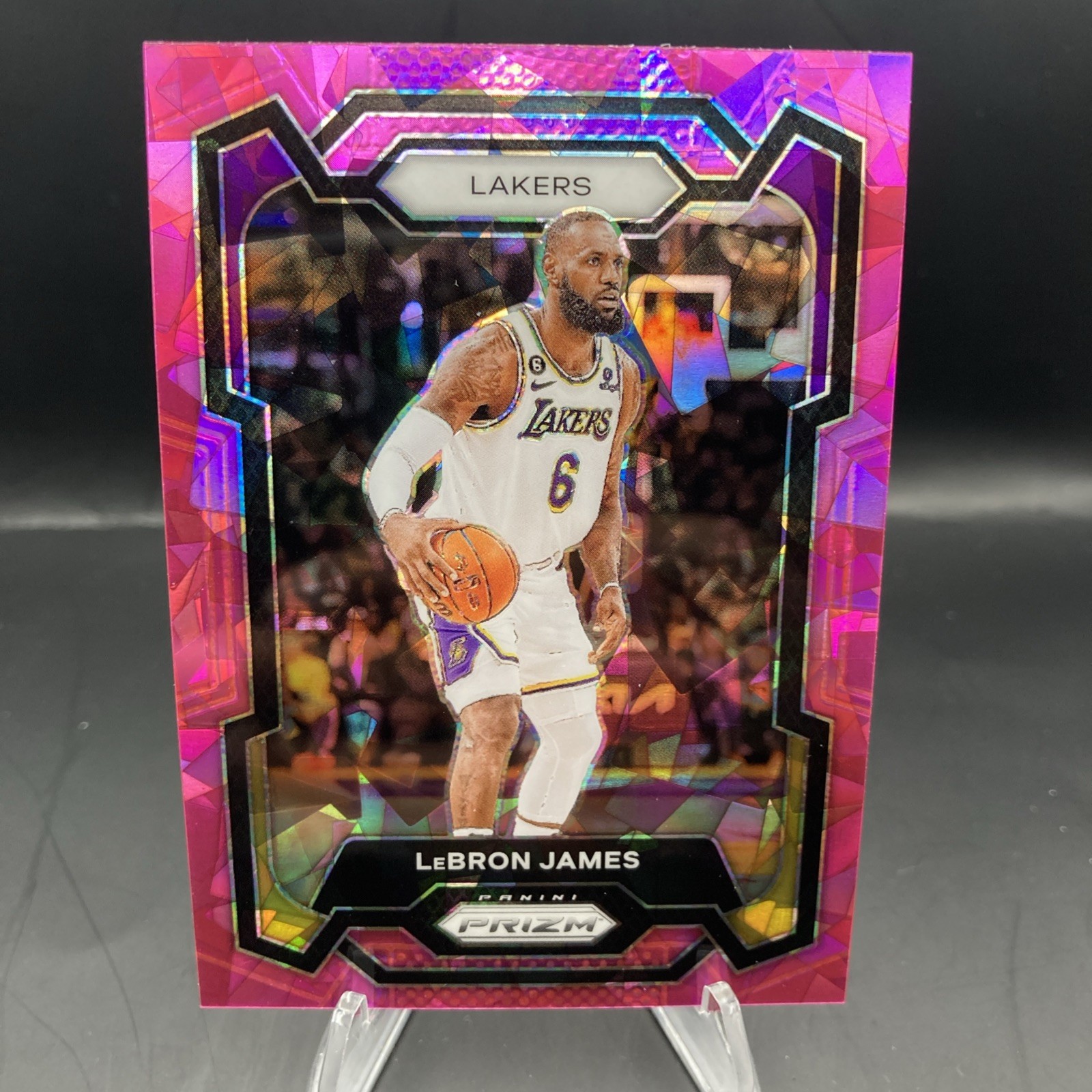 LeBron James 2023-24 Panini Prizm Pink Cracked Ice #63 Los Angeles Lakers