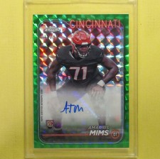 AMARIUS MIMS 2024 Rookie Topps Chrome Auto Variation Green Geometric Ref  #raami