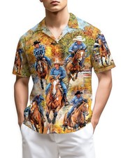 Barrel Racing Hawaiian Shirt  Unisex Western Cowboy Rodeo Beach Shirt