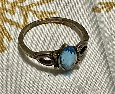 Wiccan Ring sz 6 Light Cool Blue Ring/ Protection  