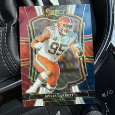 MYLES GARRETT 2025 SELECT PREMIER LEVEL TRI COLOR PRIZM BROWNS /299 Q6633