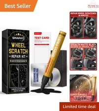 Wheel Scratch Repair Kit Matte Black Alloy Rim Paint Pen DIY Curb Rash Repair