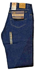 Lee Regular Fit Straight Leg Men's 100 Cotton Dark Blue Denim Jeans Size 34x30