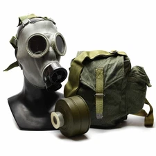 Cold war era Polish Gas Mask MC-1 Genuine respiratory MS-3 filter Olive OD NEW