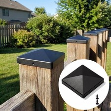 Modern Sleek 5PCS Pyramid Post Caps Black ABS  Fits for 4x4 Inch Fence Posts