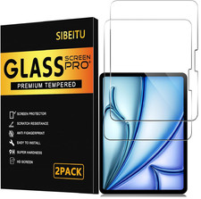 SIBEITU for iPad Air 11 Inch M3 2025 M2 2024 Screen Protector, 2 Pack iPad Air