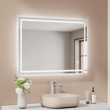 LED Bathroom Mirror with Shaver Socket Demister Touch Sensor Illuminated Lights