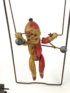 Antique Celluloid Swinging Acrobat Clown Wind Up Toy Japan