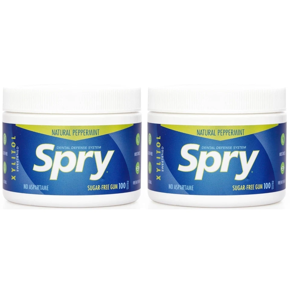 200 Count Fresh Natural Xylitol Gum - Dental Defense, Sugar-Free Peppermint Foto 3 de 4