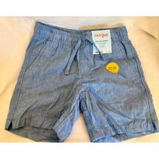 Cat  Jack Boys Pull-On Shorts Blue Chambray Elastic Waist Size S 6/7 NWT