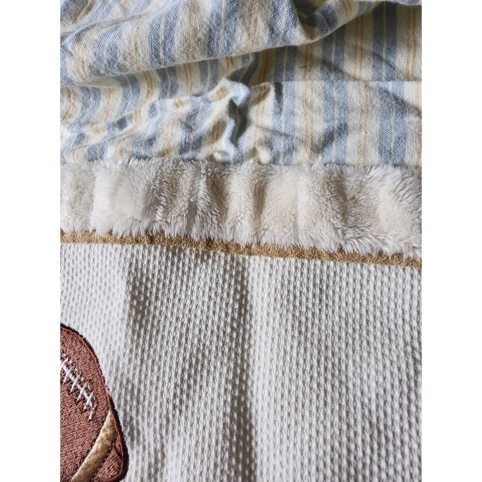 Blue and Yellow Toddler Bed Crib Skirt Cars Sports 26" x 44" - Image 4 of 4