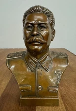 Bronze Bust of Joseph Stalin - Soviet Russia WW2 Premier - 17cm