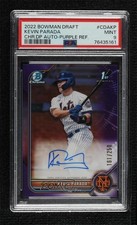 2022 Bowman Draft Chrome Pick Purple Refractor Kevin Parada PSA 9 MINT Auto 1o0h