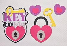 Valentines Key To My Heart Title Set. Scrapbook, Card making Paper Piecing