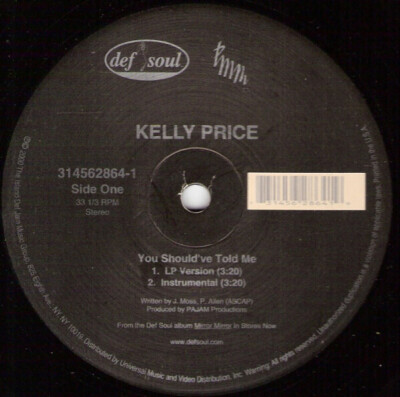 Kelly Price You Shouldve Told Me / Like You Do Vinyl Single 12inch def soul