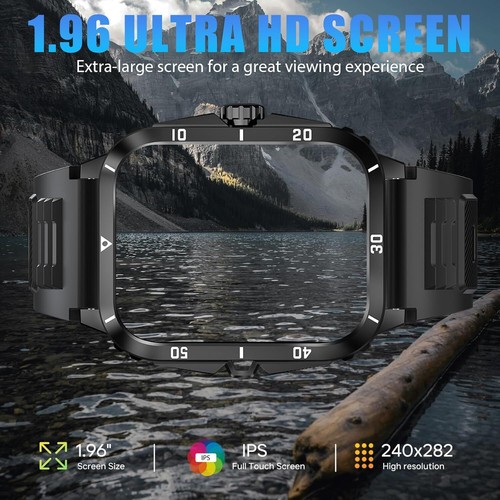 Military Smart Watch Men's (Call Receive/Dial) Rugged Tactical Fitness Tracker - Picture 8 of 22