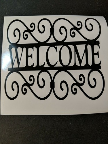 Letrero de bienvenida calcomanía de pared negra para el hogar pegatina de vinilo arte - Imagen 2 de 2