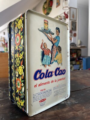 Vintage Cola Cao Blechdose aus Barcelona