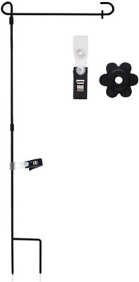 Anley Garden Flag Stand Reinforced Wrought Iron Garden Flag Pole Holder 37''x14''