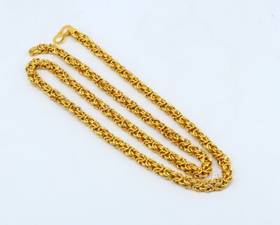 All sizes 18kt yellow gold hallmark amazing byzantine chain men's