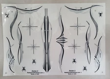 Really Cool Pinstripe Car Boat Motorcycle Glass MORE Black/Silver Decals QTY 18!