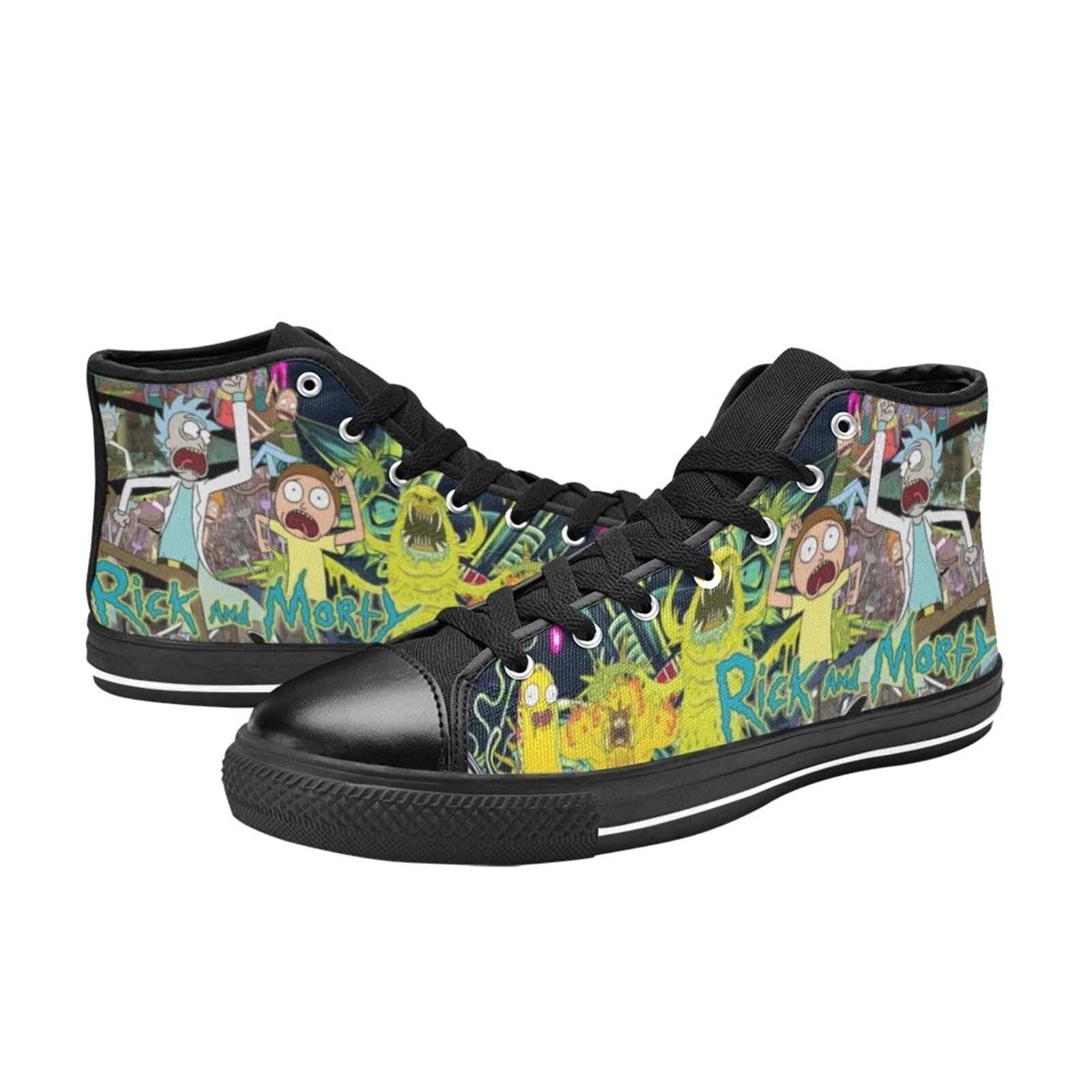 Rick and Rickandmorty Sneakers High Top Canvas Shoes, Rick and Rickandmorty Shoes