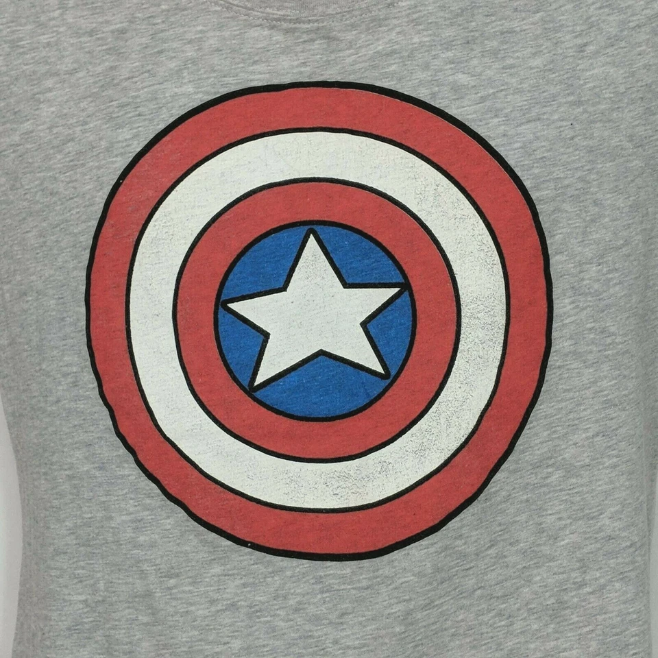 Camiseta Marvel Youth Capitán América Símbolo Superhéroe Cómics XXL Manga Corta Foto 2 de 4