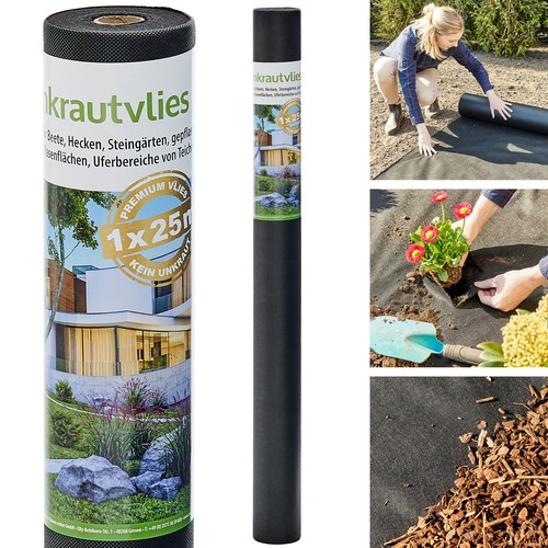 Unkrautvlies Braun Aquagart - 54m² Gartenvlies Unkrautvlies Mulchvlies 80g 1 ,8m Breit Braun Unkrautvlies Wasserdurchlässig