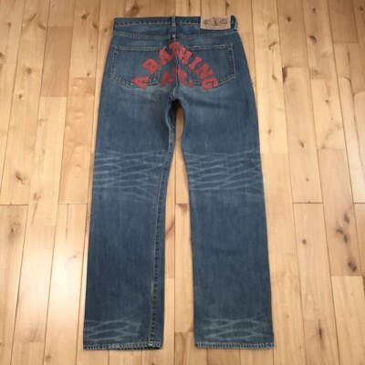 BAPE Logo Denim Pants a bathing ape NIGO Size M | eBay