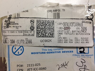 SN74LVC8T245RHL TI IC TRANSLATION TXRX 5.5V 24VQFN SMD ROHS 6 PIECES