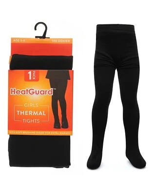 HEATGUARD Girls Thermal Tights Kids Childrens 140 Denier Fleece Lined Warm Winter Hosiery