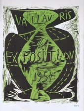 Pablo Picasso, Vallaris Exposition 1954 Vintage Poster Litho 1964 Platesigned