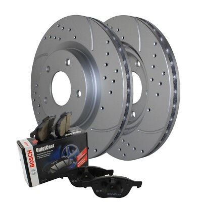 Front Brake Kit 294mm Drilled Rotors Bosch Semi-Met Pads For 200 Caliber Compass
