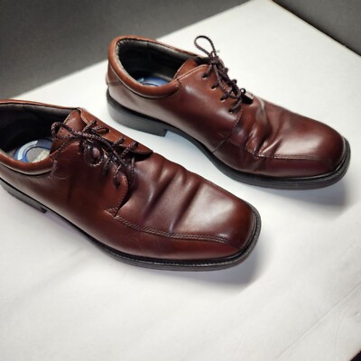 Nunn Bush Brown Leather Casual Tie Up Comfort Gel Loafers  display picture 1