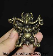 1.8'' Tibet Ancient temple bronze Winged Garuda Bird Eagle Buddha Statue pendant