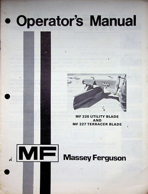 Vtg Original Massey Ferguson MF 226 MF 227 Blades Operator's Manual