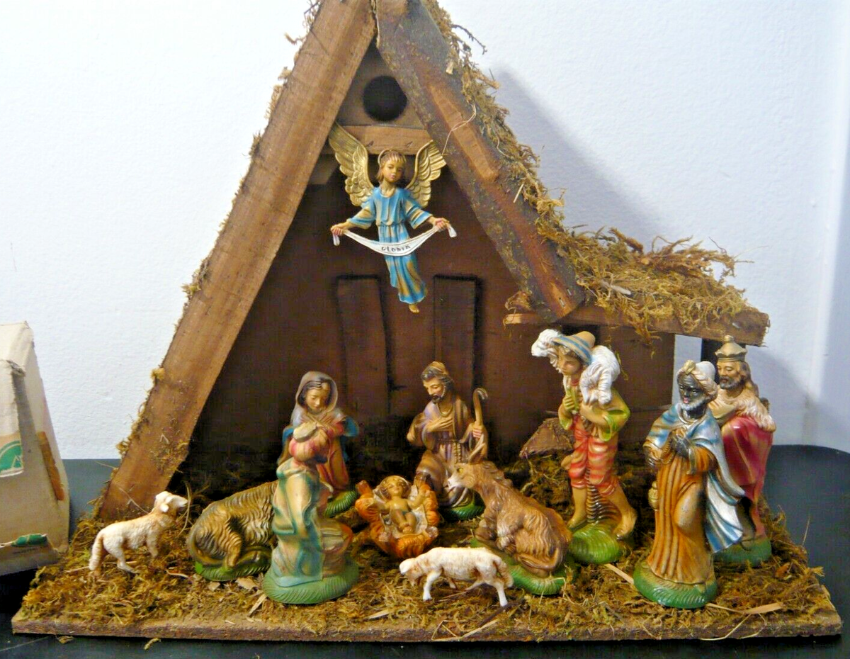 Vintage Presepio Nativity Set Creche Krippenfiguren Made In Italy