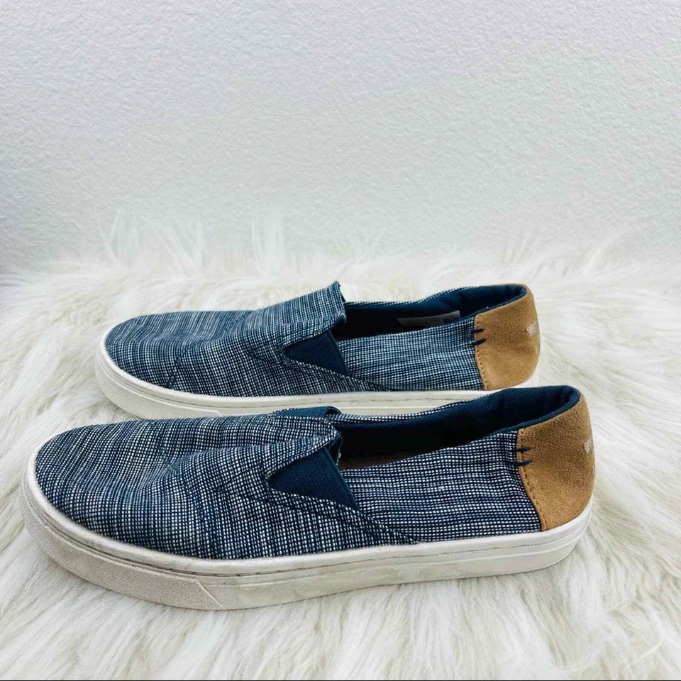 Zapatos sin cordones Toms Youth Luca azul y blanco ¡Y3! Foto 3 de 4