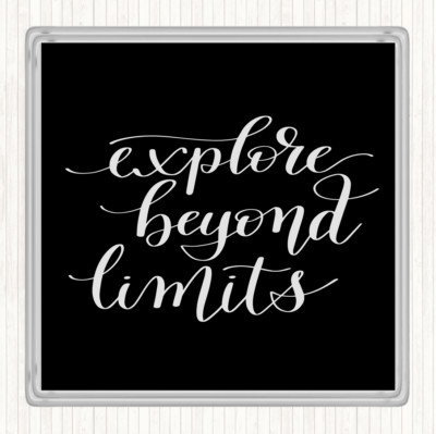 Schwarz Weiß Explore Beyond Limits Zitat Getränke Matte Untersetzer