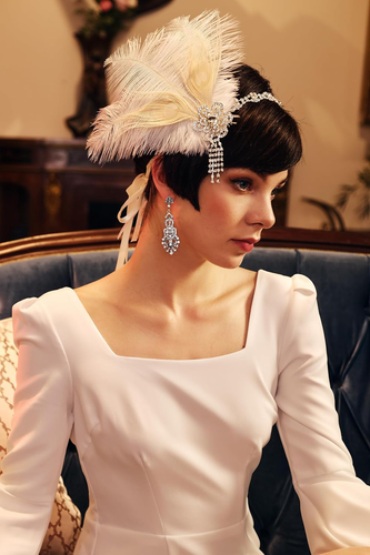 Women'S Peacock Feather Headband 1920S Flapper Headpiece Vintage (Size: One Size - Picture 4 of 12