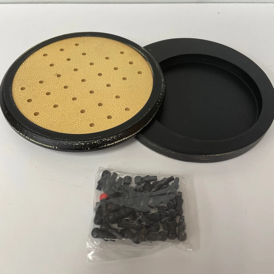 Wooden Solitaire Game Peg Puzzle Single Player Strategy Travel Game New Open Box - Image 4 of 4