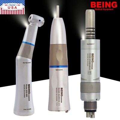 BEING Dental LED Fiber Optic Contra Angle Straight Air Motor Low Speed Handpiece