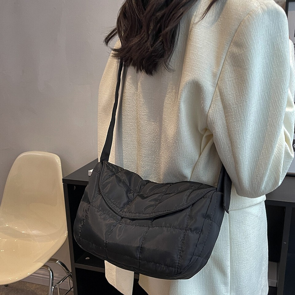 Cotton Crossbody Bags Flap Pocket Sling Hand Bag Lightweight for Travel